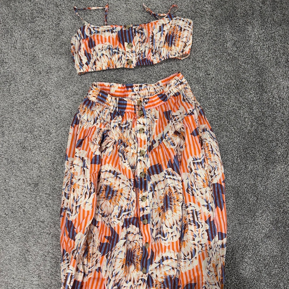 Anthropologie two piece skirt set